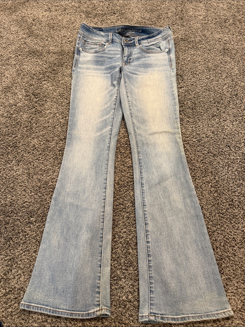 American Eagle Outfitters “Super Stretch” Light Wash Flare Jeans